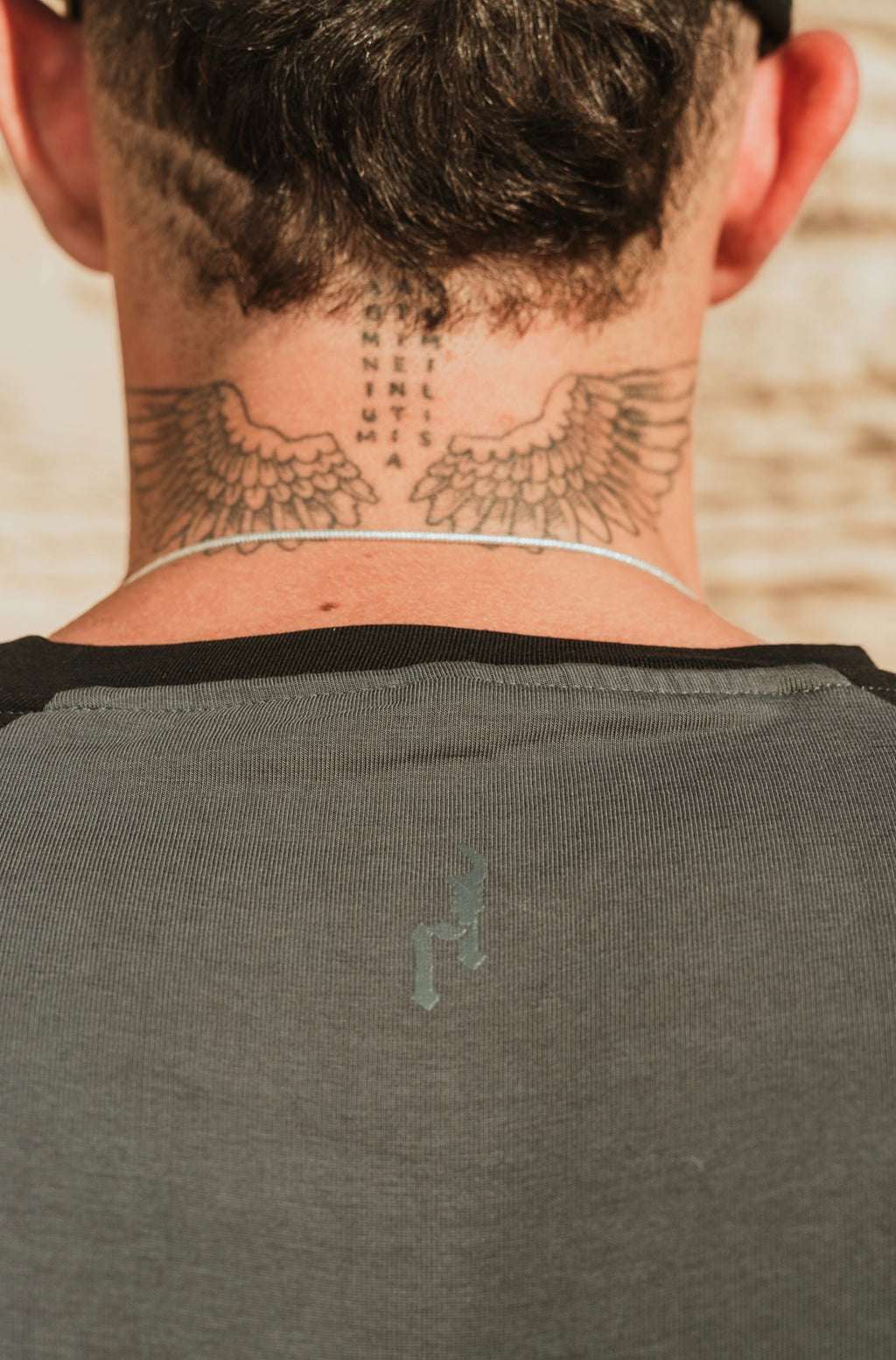 Boxy grey on black long sleeve