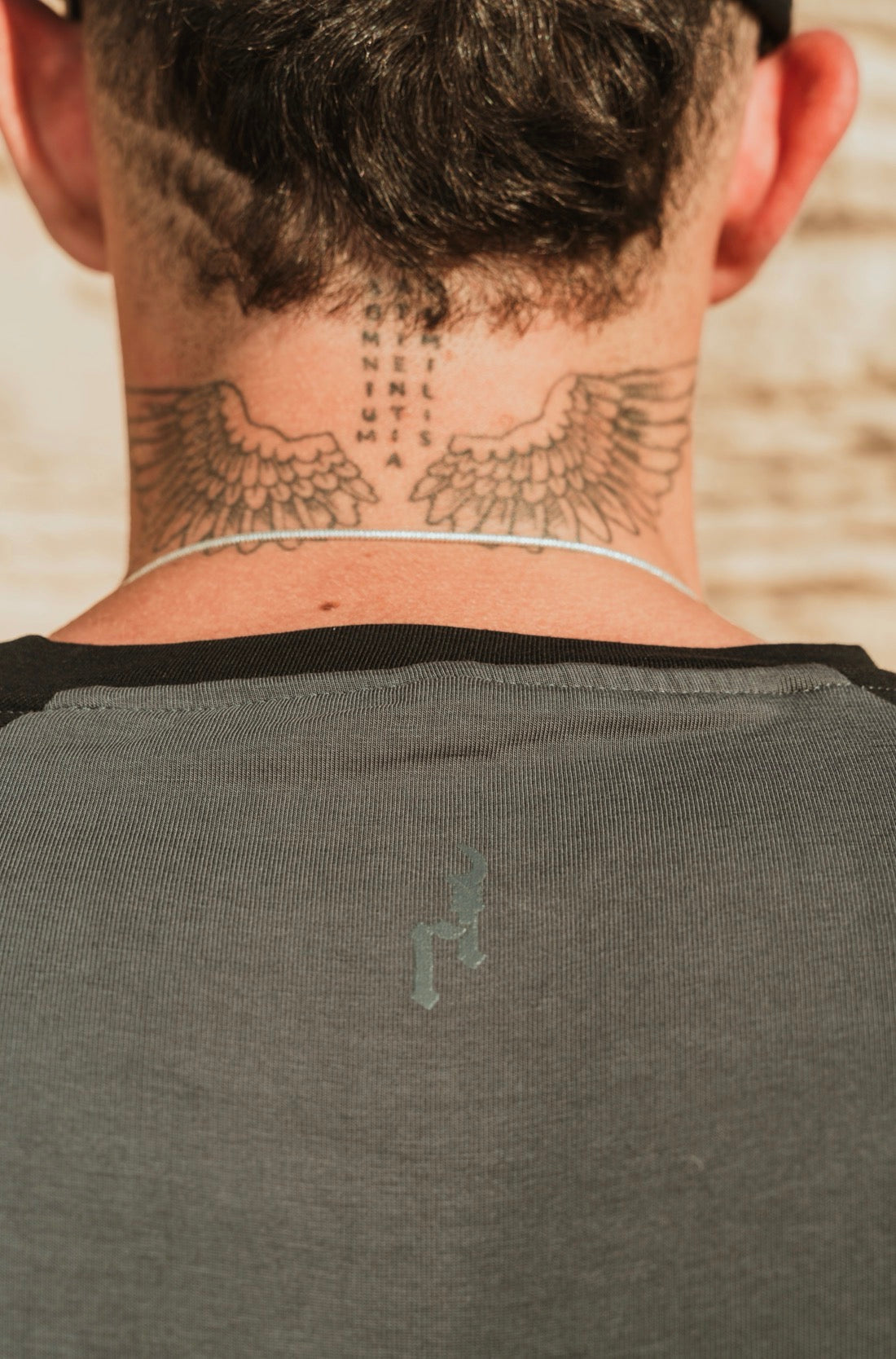 Boxy grey on black long sleeve