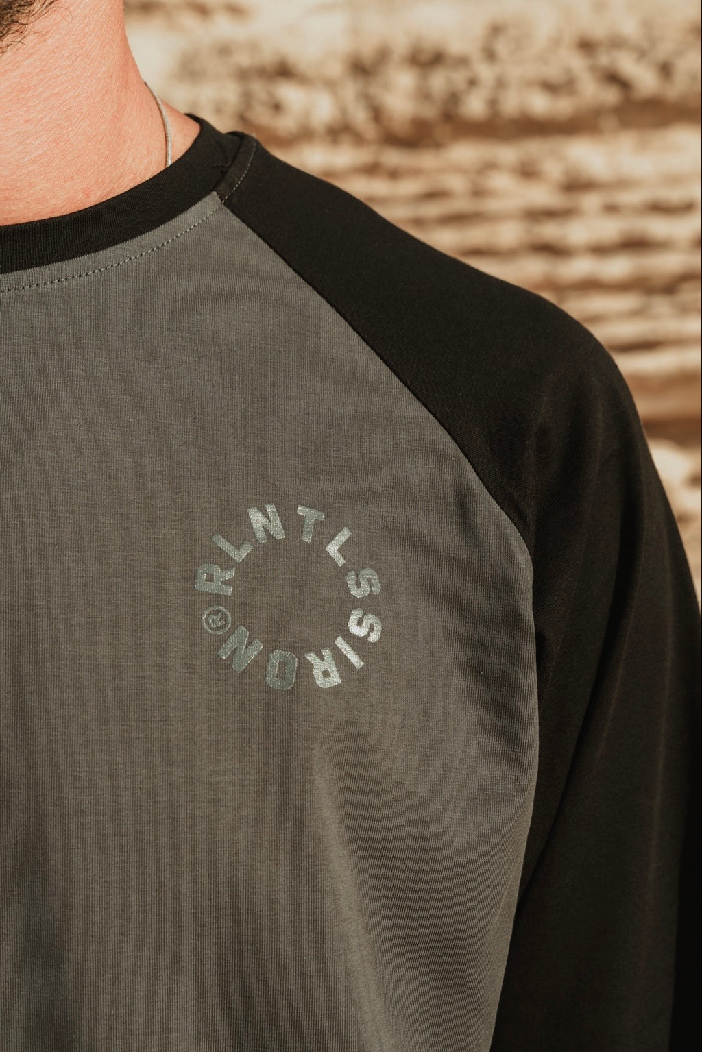 Boxy grey on black long sleeve