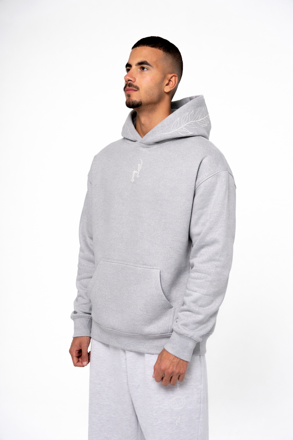 Ash Grey Feather Hoodie