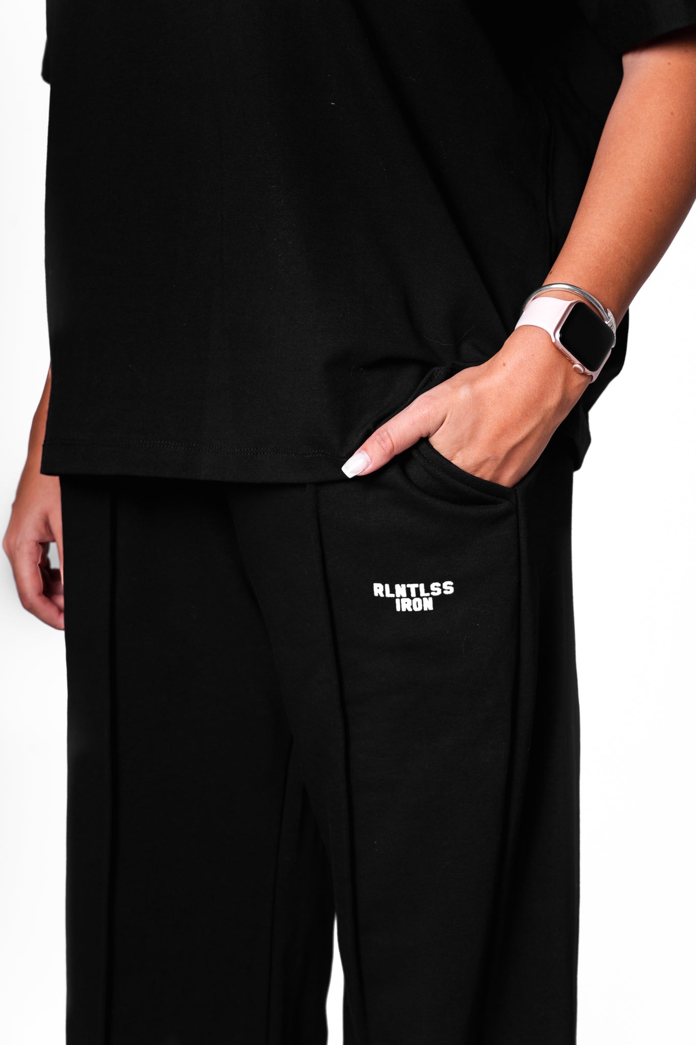 Black women straight leg pants