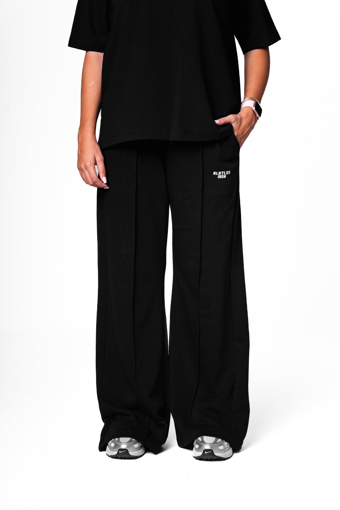 Black women straight leg pants