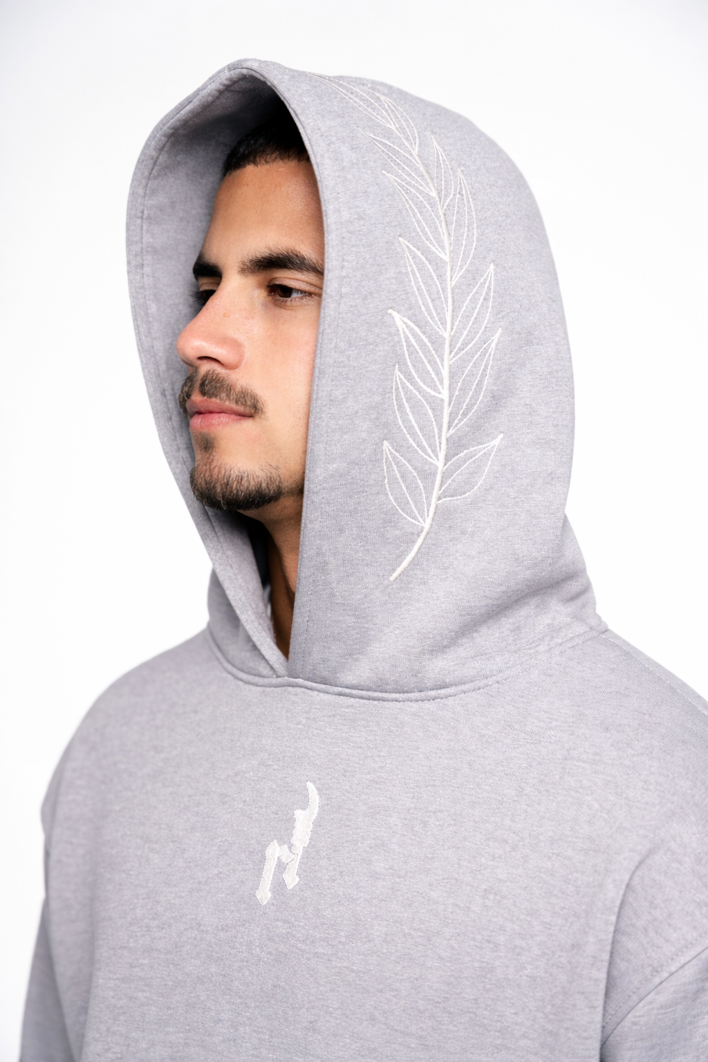 Ash Grey Feather Hoodie