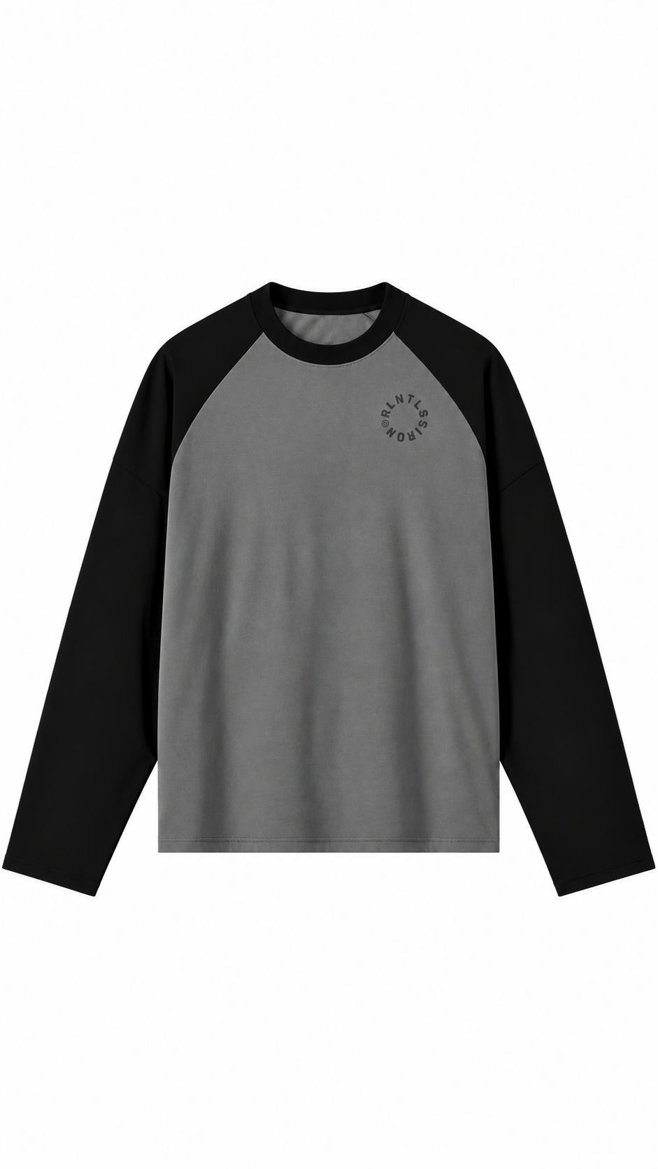 Boxy grey on black long sleeve