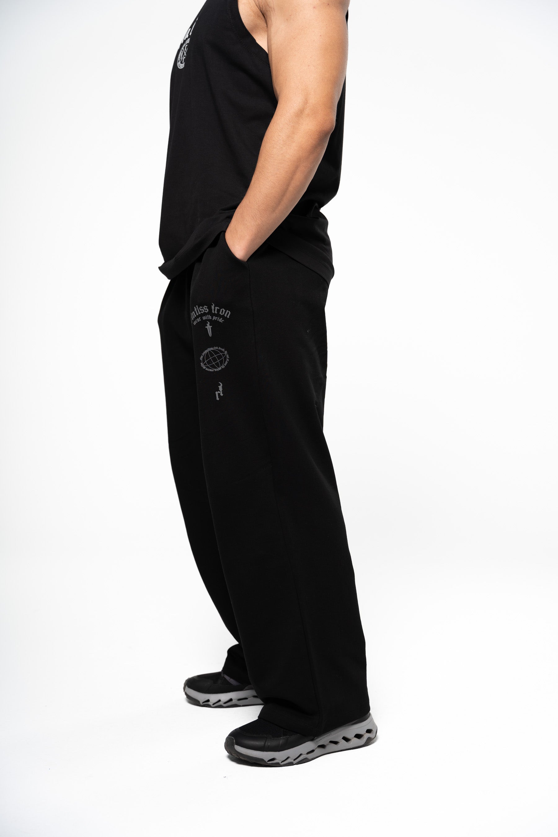 BLACK PANTS STRAIGHT LEG OVERSIZED